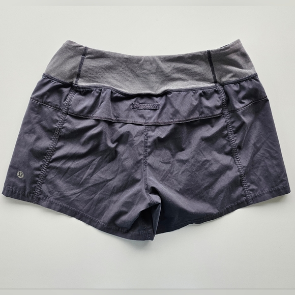 Lululemon All Sport Short Gray Coal / Coal Wee Stripe Size 4 Jogging Training - Picture 2 of 14